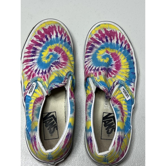 Vans Classic Slip-On Shoes Kids Size 1 Multicolor Tie Dye Canvas Skate Casual - Picture 6 of 10